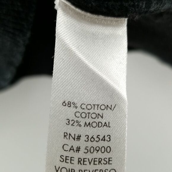 Calvin Klein Sweater Women's Large Raised Strip V Neck Long Sleeved Cotton Black - Picture 10 of 10